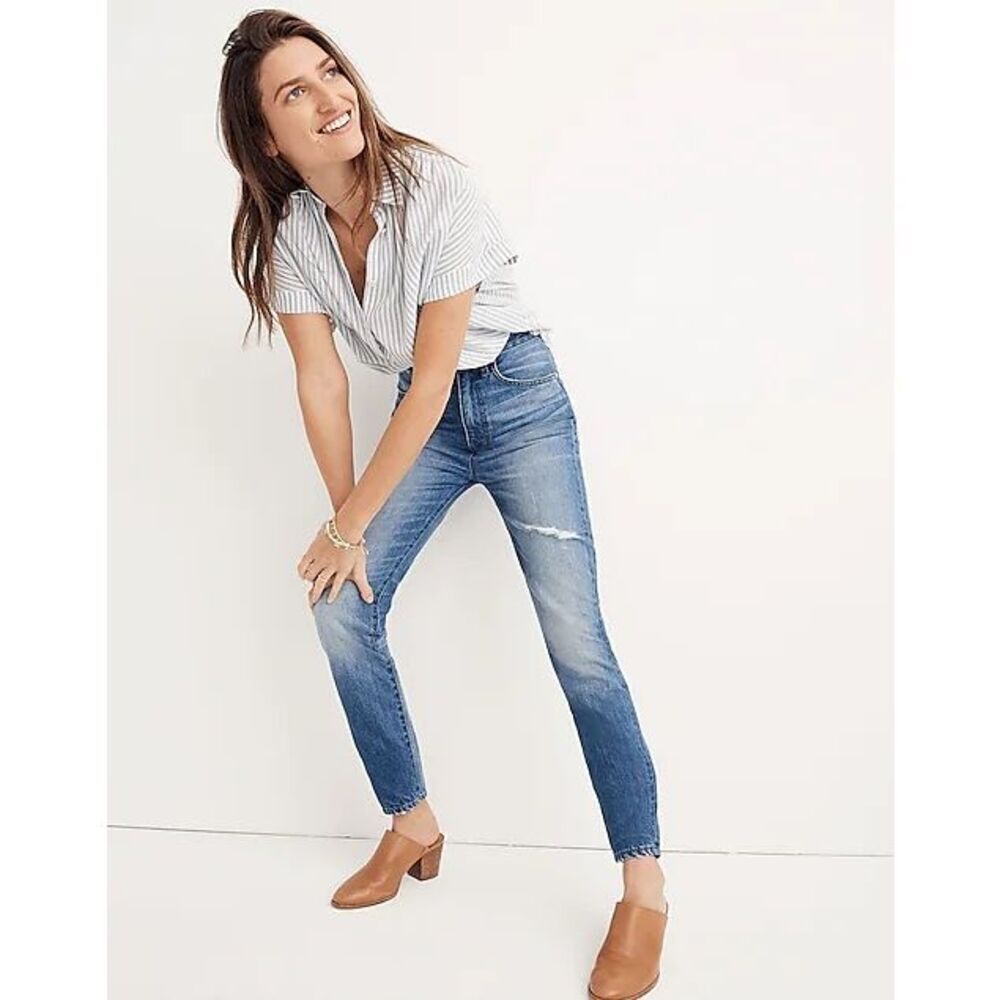 Madewell Rigid High-Rise Skinny Jeans in Blue Size 24